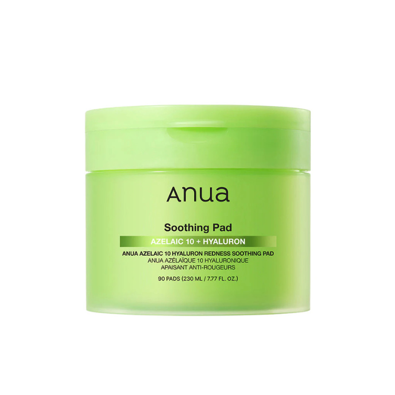 ANUA Azelaic 10 Hyaluron Redness Soothing Pad Discos de Limpeza Calmantes 90unid