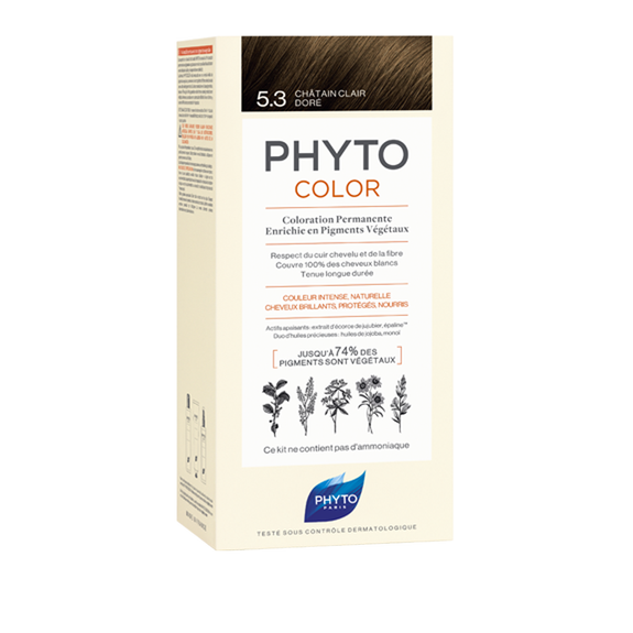 PHYTO Phytocolor 5.3 Castanho Claro Dourado Coloração Permanente Sem Amoníaco