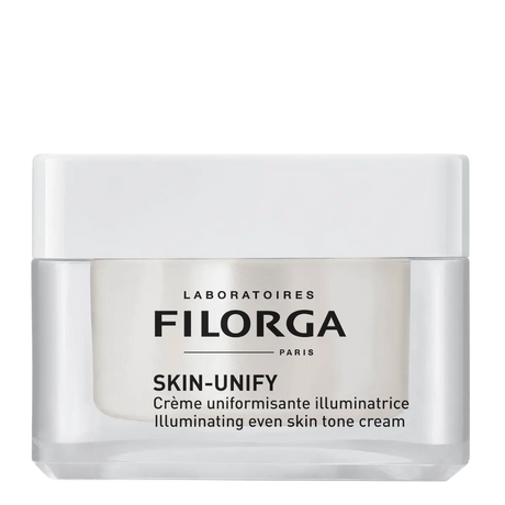 Filorga Skin-Unify Creme Uniformizante Iluminador 50 ml em boião branco com tampa branca.