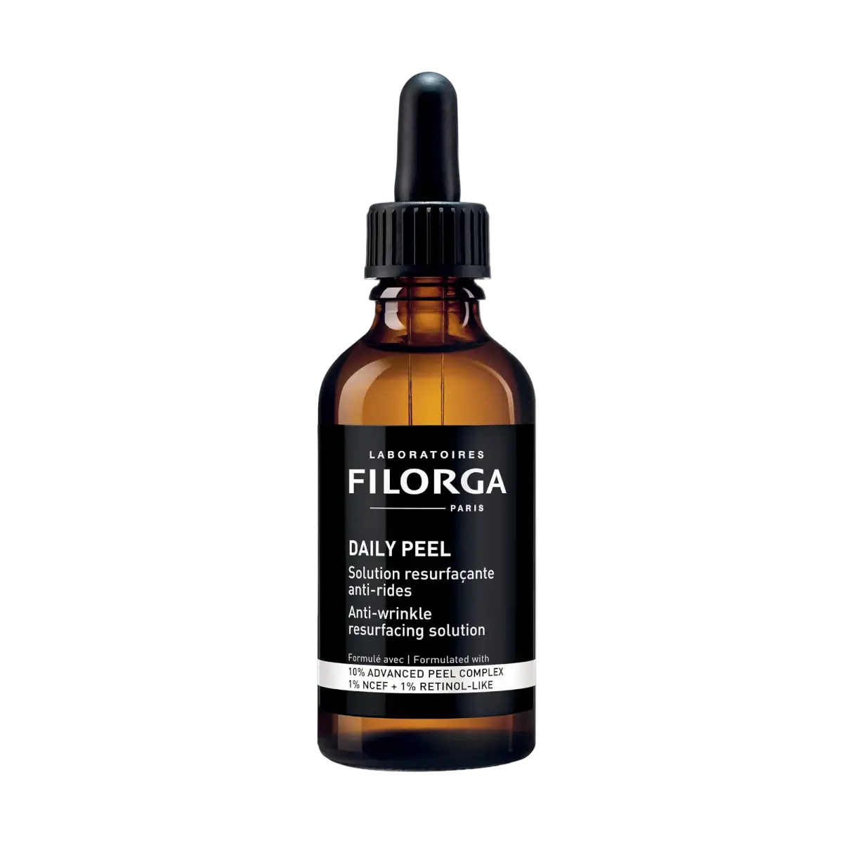 Filorga NCEF-Revitalize Sérum antienvelhecimento de 30 ml em frasco com doseador prateado e base rosa translúcida.