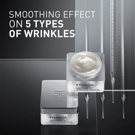 Boião prateado Filorga Time-Filler 5XP Gel-Creme anti-rugas de 50 ml.