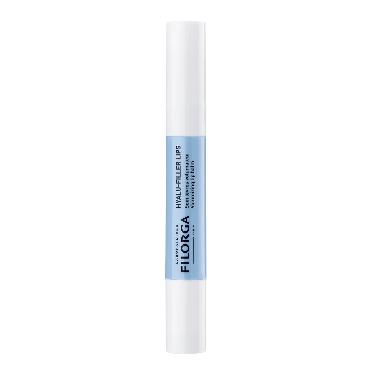 Filorga Hyalu-Filler Lips bálsamo labial volumizador de 4 g em caneta aplicadora branca e azul-clara.