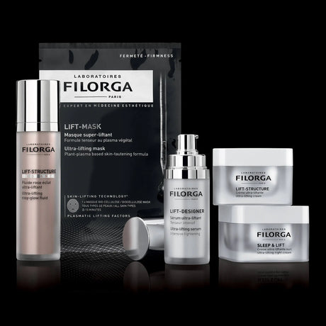 Boião branco e prateado Filorga Sleep & Lift, creme ultra-lifting de noite, 50 ml.
