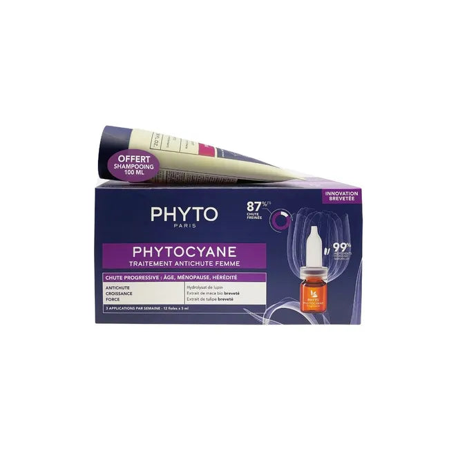 PHYTO Phytocyane Ampolas Antiqueda Progressiva Mulher 12x5ml + Champô 100ml