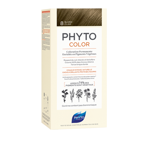 PHYTO Phytocolor 8 Louro Claro Coloração Permanente Sem Amoníaco