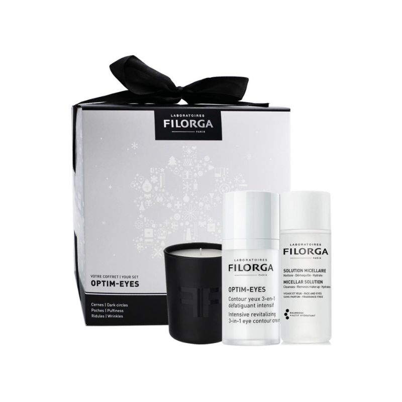 FILORGA Coffret X-Mas Box Solução Micelar 50ml + Optim Eyes Creme Olhos 15ml + Vela