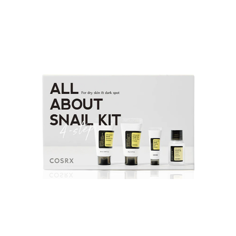COSRX All About Snail Kit Gel de Limpeza 20ml + Power Essence 30ml + Peptide Creme Olhos 5ml + All In One Creme 20g