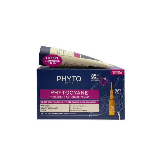 PHYTO Phytocyane Ampolas Antiqueda Reacional Mulher 12x5ml + Champô 100ml
