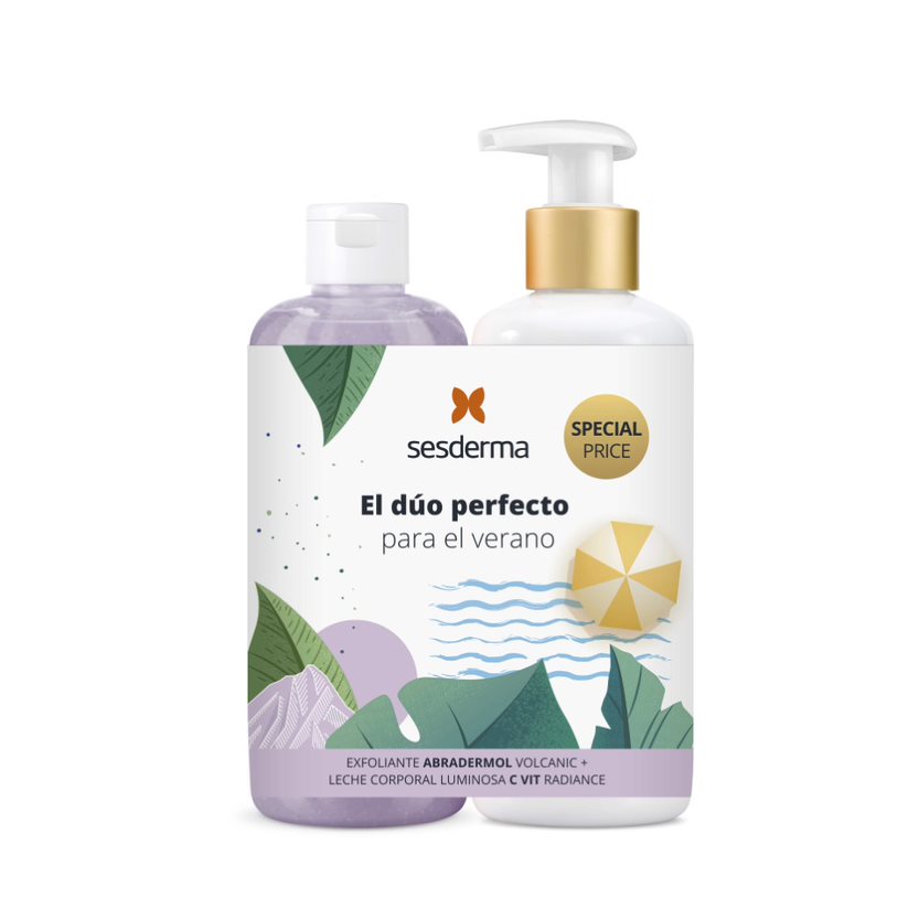 SESDERMA Pack C-Vit Radiance Leite Corporal 250ml + Abradermol Volcanic Esfoliante 250ml