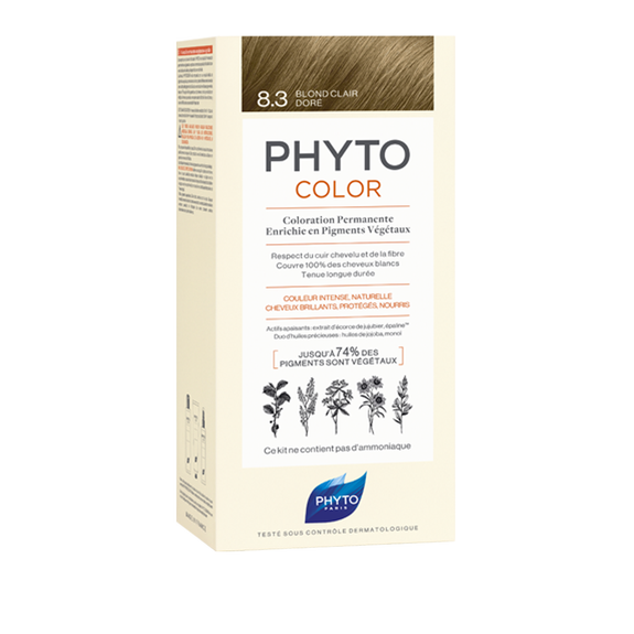 PHYTO Phytocolor 8.3 Louro Claro Dourado Coloração Permanente Sem Amoníaco