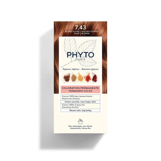 PHYTO Coloração Permanente 7.43 Louro Acobreado Dourado