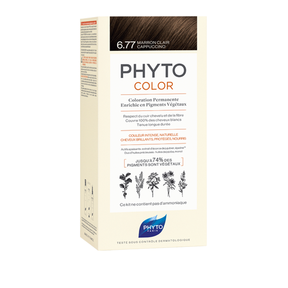 PHYTO Phytocolor 6.77 Marron Claro Cappuccino Coloração Permanente Sem Amoníaco