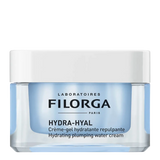 Filorga Hydra-Hyal Gel-Cream em boião azul translúcido com tampa branca, creme-gel facial hidratante, 50 ml.