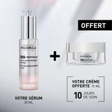 Coffret Filorga NCEF-Revitalize com embalagem preta, sérum de 30 ml e creme de 15 ml.