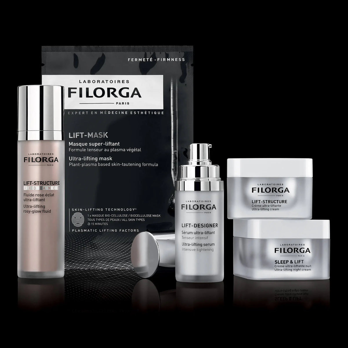 Boião branco e prateado Filorga Sleep & Lift, creme ultra-lifting de noite, 50 ml.
