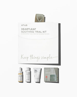 ANUA Heartleaf Trial Kit 77% Soothing Toner 40ml + 70% Daily Relief Lotion 20ml + 80% Soothing Ampoule 10ml + 77% Clear Pad x 2