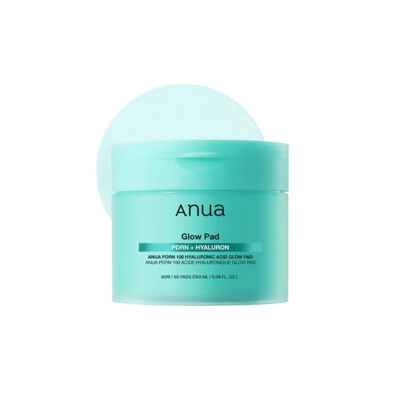 ANUA PDRN 100 Hyaluronic Acid Glow Pad Discos de Limpeza Revitalizantes 60unid